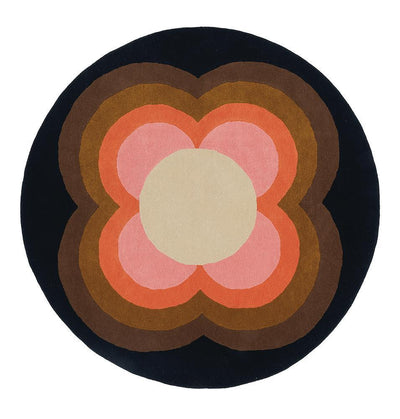 Orla Kiely Sunflower Floor Rug Pink Round