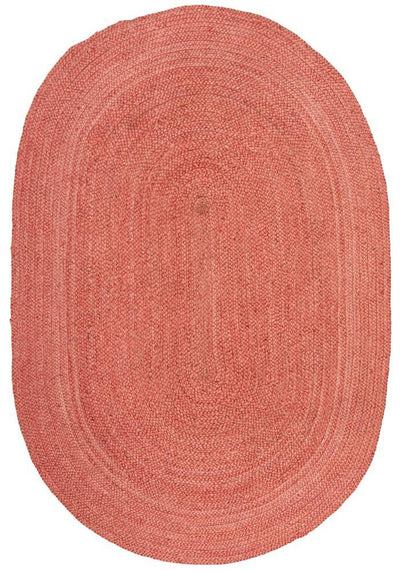 Bondi Woven Floor Rug Terracotta Oval