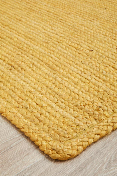 Bondi Woven Floor Rug Yellow Rectangle