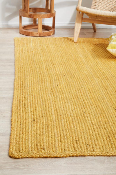 Bondi Woven Floor Rug Yellow Rectangle