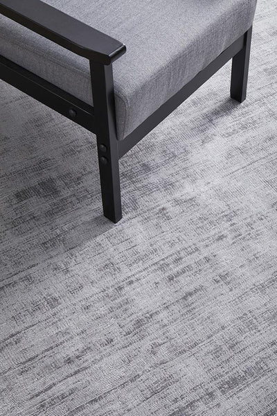 LuxeLine Viscose Hand-Loomed Rug Grey Rectangle