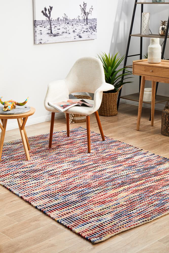 Carlos Felted Wool Floor Rug Multicolour Rectangle