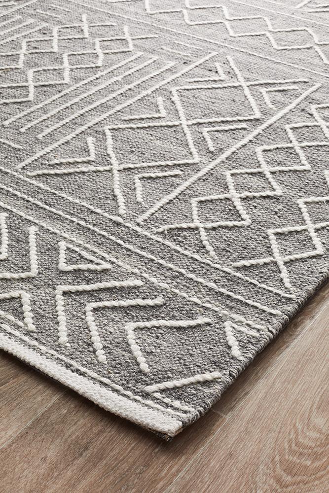 Arya Woven Floor Rug Grey Rectangle