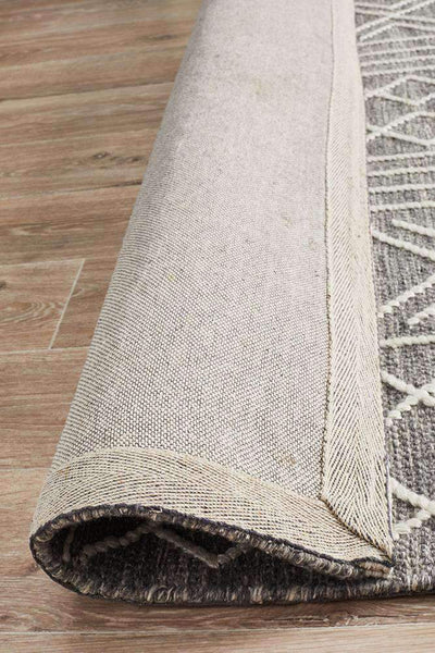 Arya Woven Floor Rug Grey Rectangle