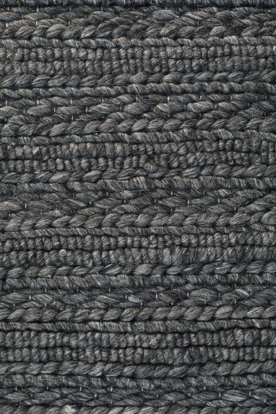Cosy Earth Hand-Woven Rug Charcoal Rectangle