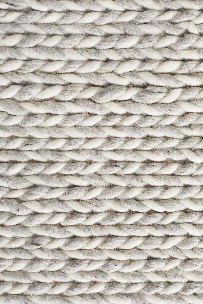 Helena Woven Wool Rug Grey White Rectangle