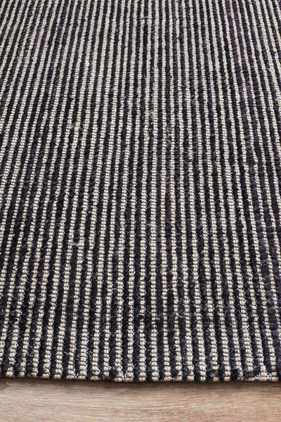 Allure Cotton Rayon Floor Rug Black Rectangle