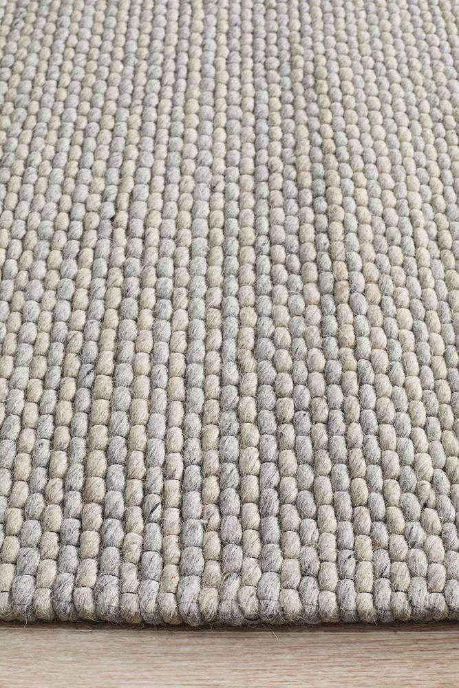 Oskar Felted Wool Floor Rug Grey Rectangle