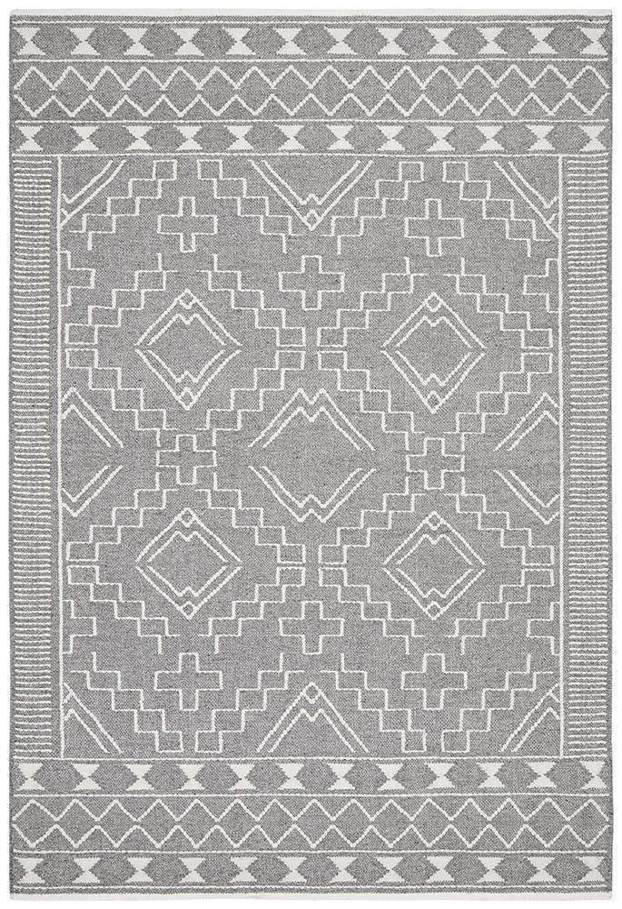 Salena Woven Floor Rug Grey Rectangle